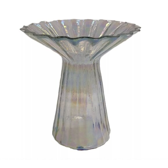 Everyday Decor Tall Iridescent Ruffle Top Vase NIB - Picture 2 of 2
